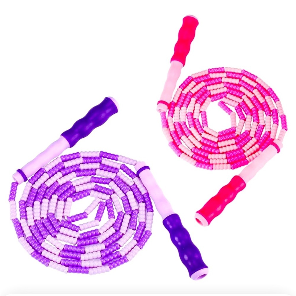 Jump Rope Fitness Exercise Equipment Tangle Free Adjustable Pink & Purple 2 Pack